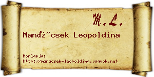 Manácsek Leopoldina névjegykártya